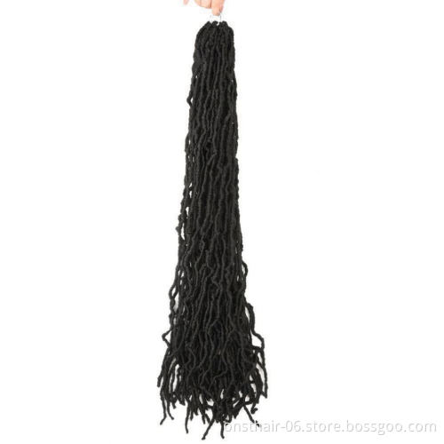 MYZYR 18 24 36inch Nu LocsGoddess Faux Locs Curly Ombre Braiding Hair Soft Braids Synthetic Crochet Braid HairExntension
